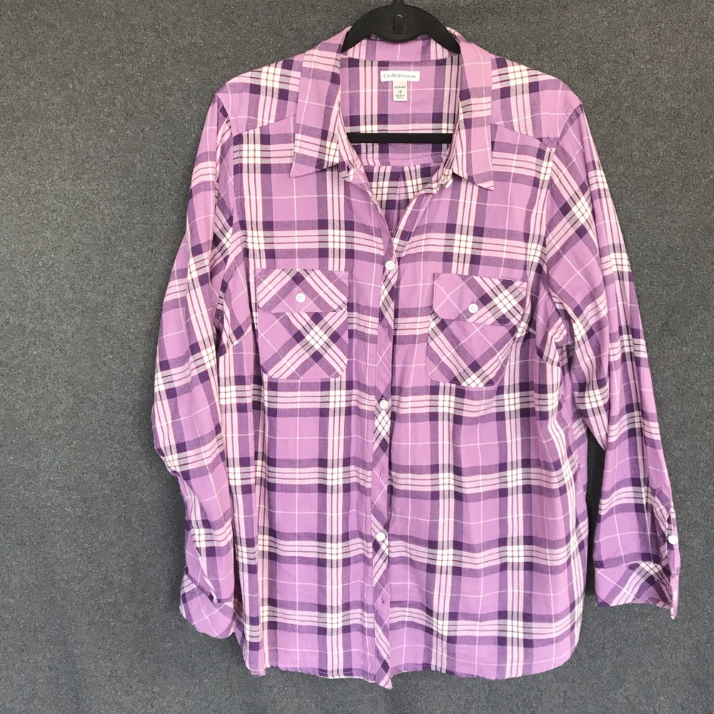 Purple flannel button down